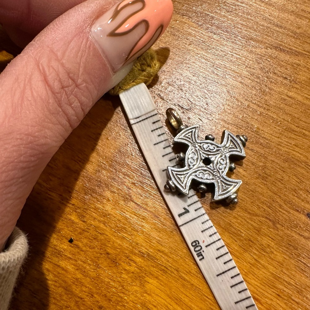 Konstantino Two Tone 18k Gold & Silver Double Sided Byzantine Cross - Picture 11 of 12